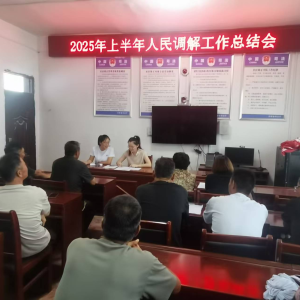 驻马店市新蔡县龙口司法所组织召开上半年人民调解工作总结会