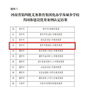 焦作市山阳区：喜讯！山阳区3所学校荣获省级荣誉